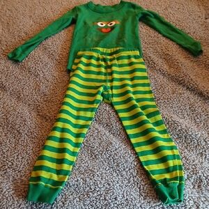 Green Striped Kids Pajamas